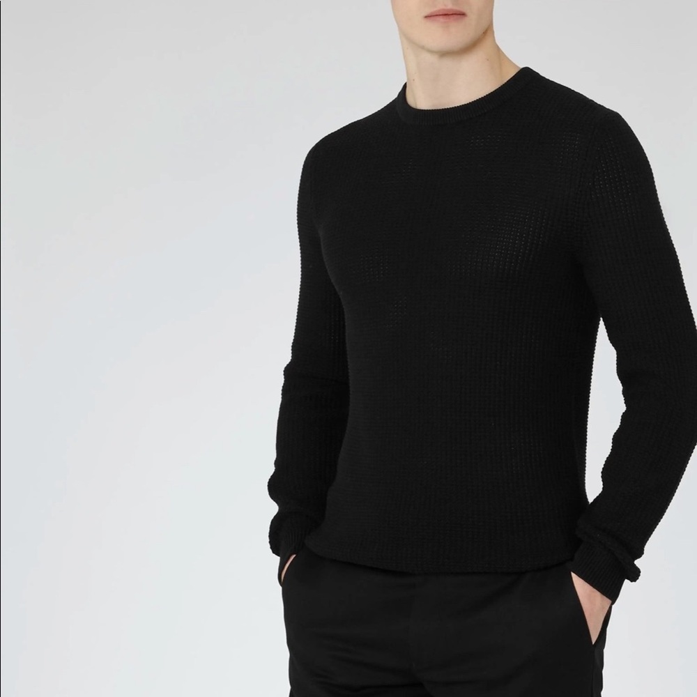 Reiss windmill textured crew neck Jumper
